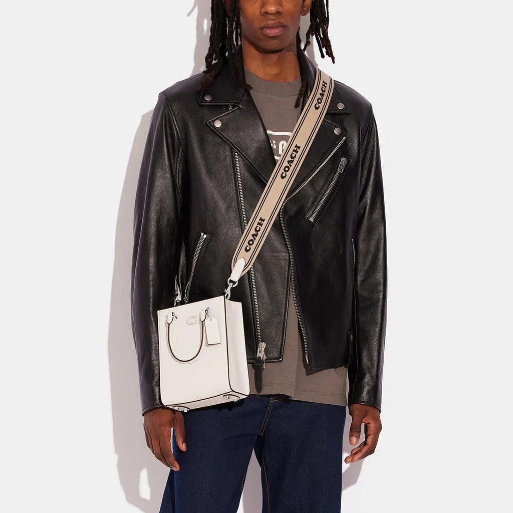Coach Tote 16 in Chalk crossgrain leather