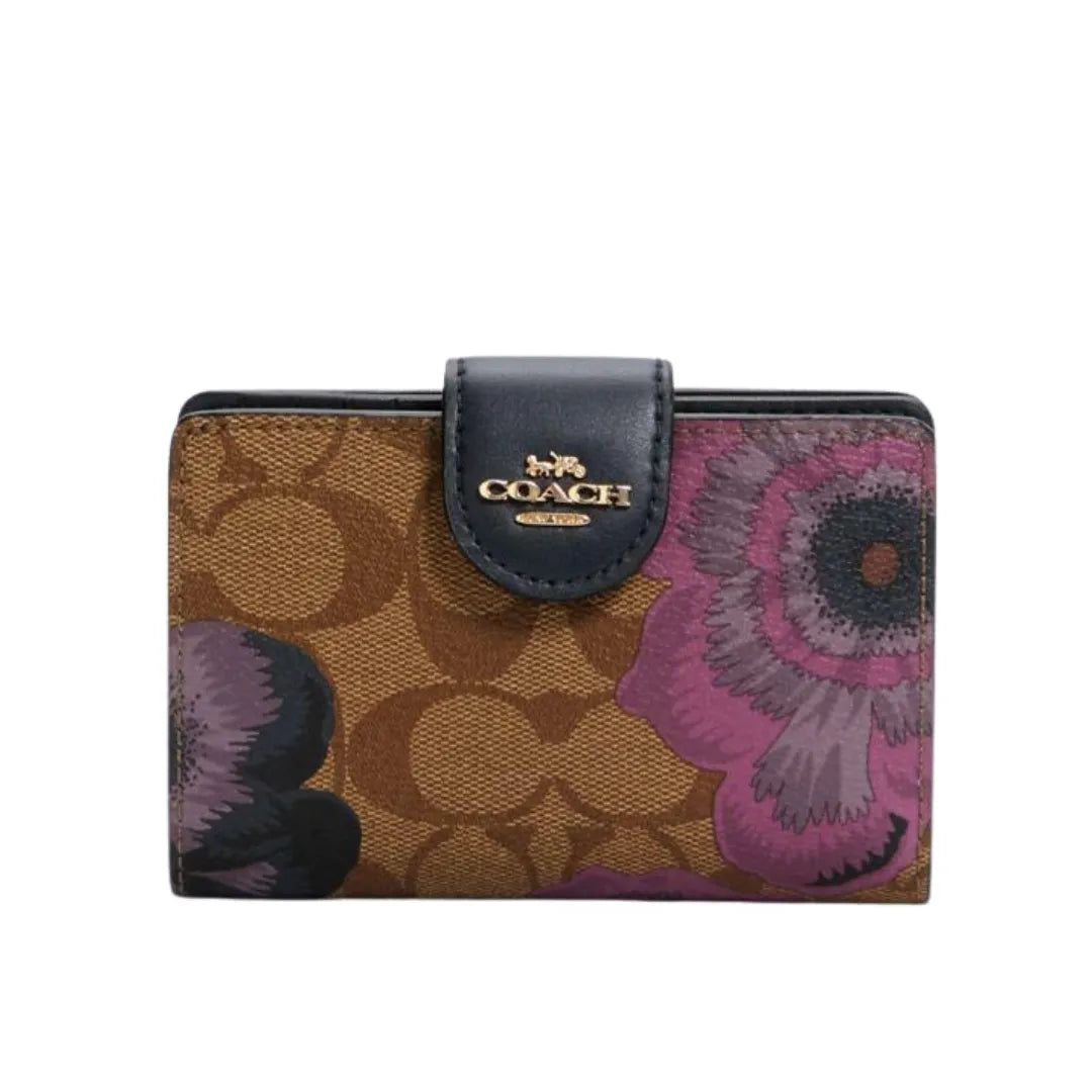 Medium Corner Zip Wallet with floral print