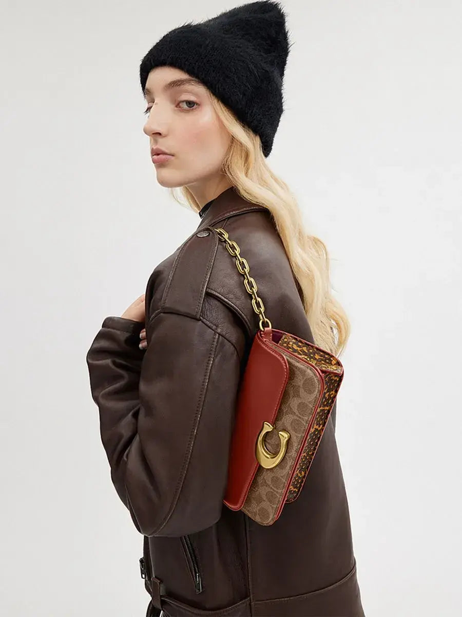 IDOL BAG 23 IN SIGNATURE CANVAS WITH SNAKESKIN DETAIL BEIGE