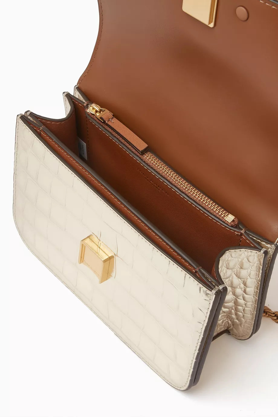 Small Eleanor Bag in Croc-embossed Leather