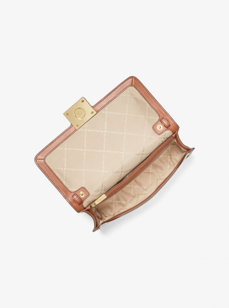 Medium Logo and Faux Leather Convertible Shoulder Bag