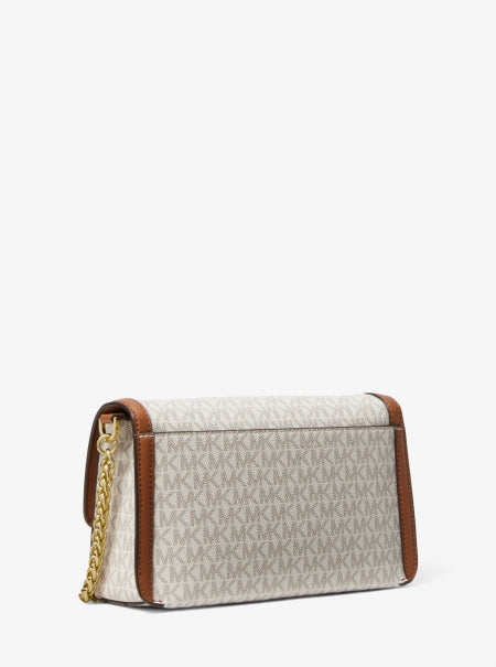 Medium Logo and Faux Leather Convertible Shoulder Bag