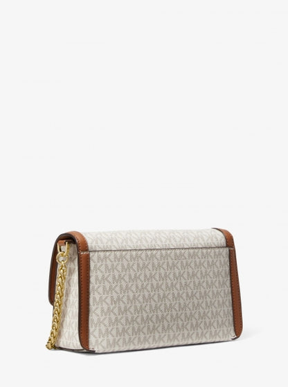 Medium Logo and Faux Leather Convertible Shoulder Bag