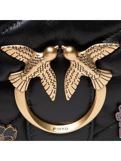 Quilted leather love mini puff pins