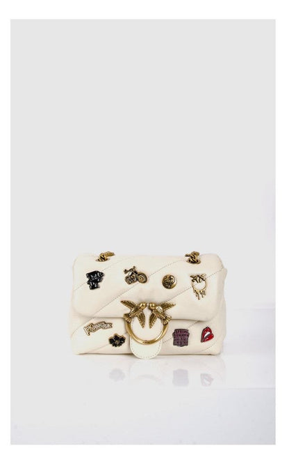 Quilted leather love mini puff pins