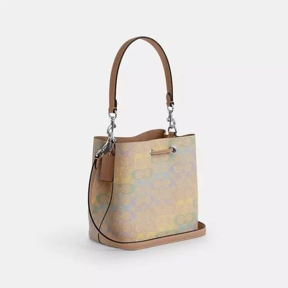 Rowan bucket bag, canvas with brand logo