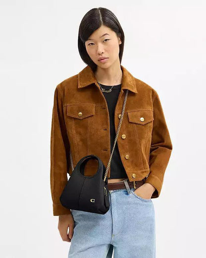 Polished Pebble Leather Lana Shoulder Bag 19