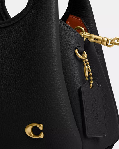Polished Pebble Leather Lana Shoulder Bag 19
