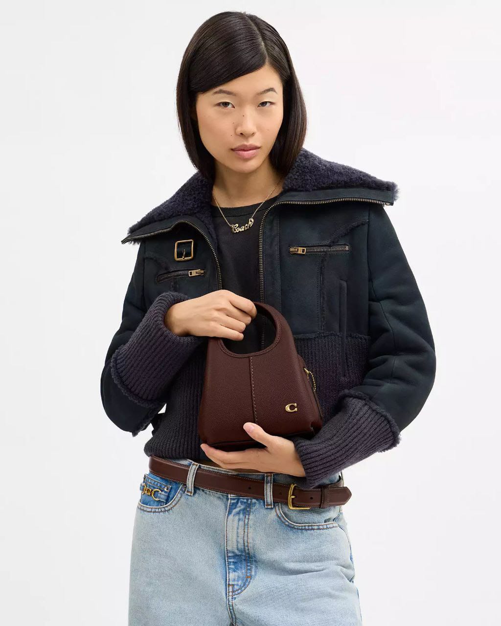 Polished Pebble Leather Lana Shoulder Bag 19