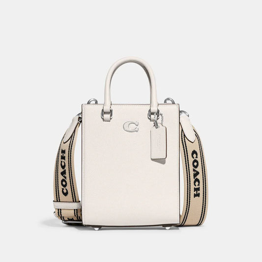 Coach Tote 16 in Chalk crossgrain leather
