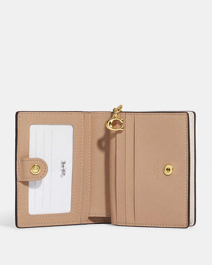 Wallet with Snap Closure and Dancing Kitten Print