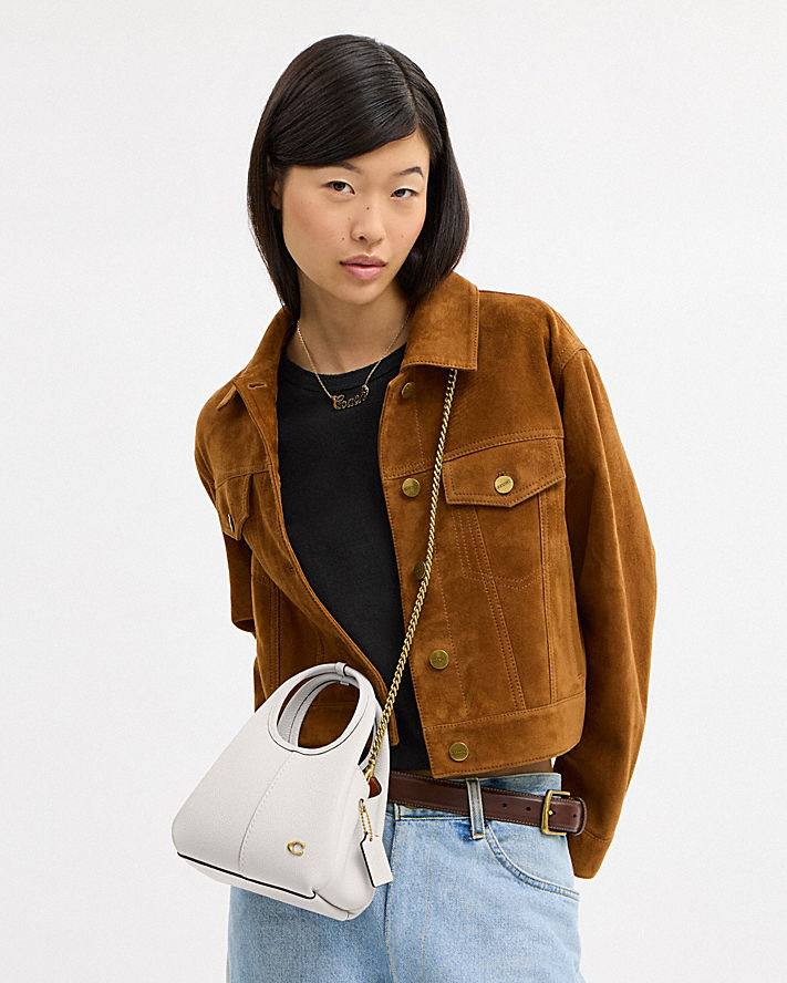 Polished Pebble Leather Lana Shoulder Bag 19