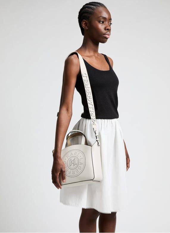 K/Circle Perforated Small Tote Bag