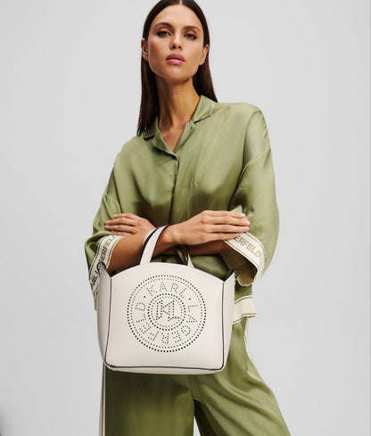 K/Circle Perforated Small Tote Bag