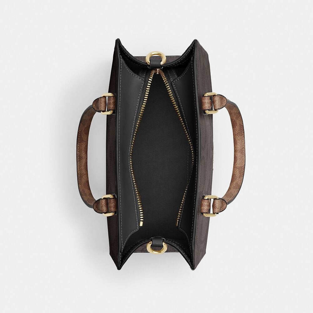 Maggie Small Tote Bag In Blocked Signature Canvas