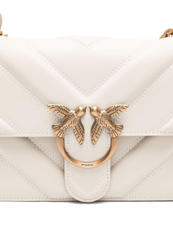 Pinko Love One small leather handbag with chevron quilting
