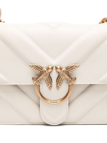 Pinko Love One small leather handbag with chevron quilting