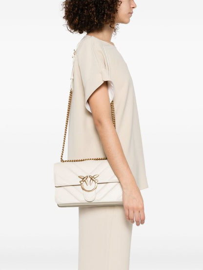 Pinko Love One small leather handbag with chevron quilting