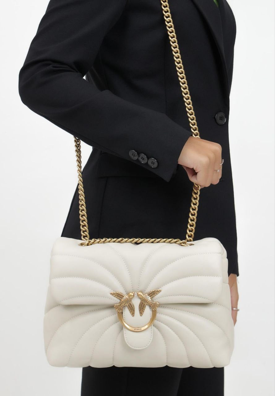 Pinko Classic Love Puff shoulder bag in ivory white