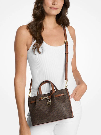 Carson small signature logo satchel