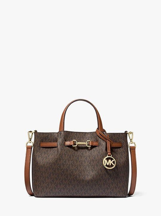 Carson small signature logo satchel