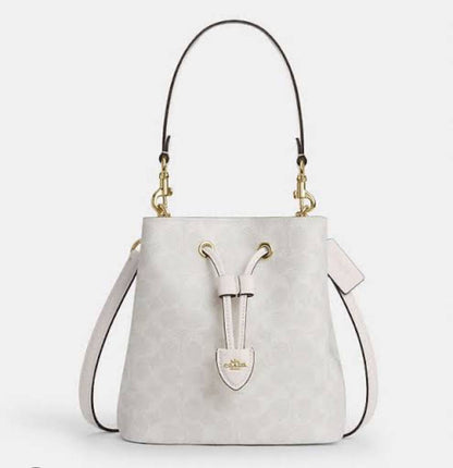 Rowan bucket bag, canvas with brand logo