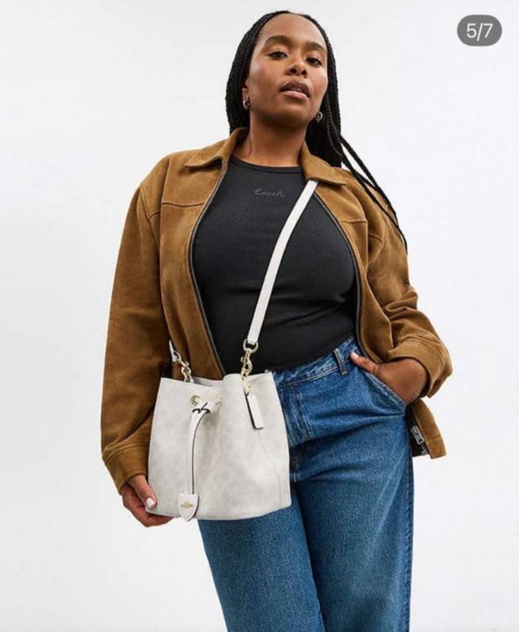 Rowan bucket bag, canvas with brand logo