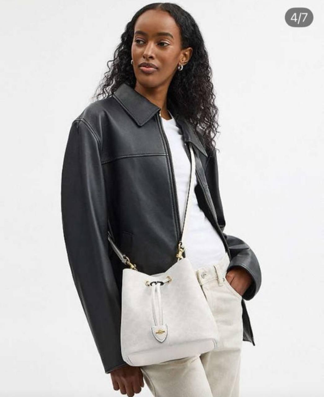 Rowan bucket bag, canvas with brand logo