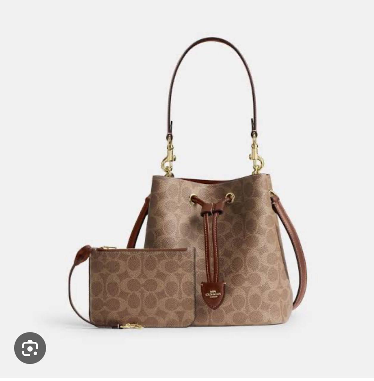 Rowan bucket bag, canvas with brand logo