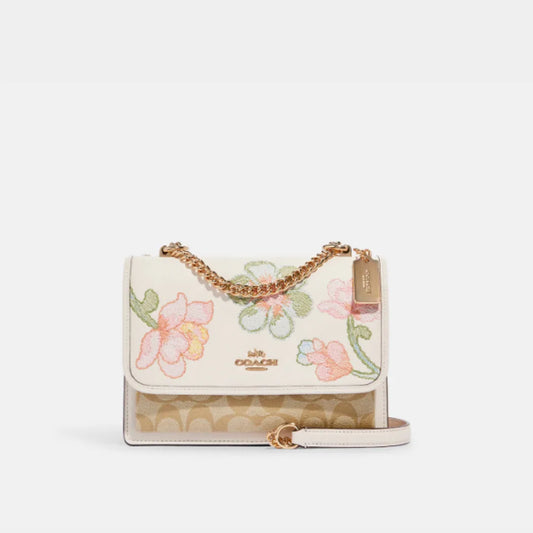 Klare Crossbody In Signature Canvas With Floral Embroidery