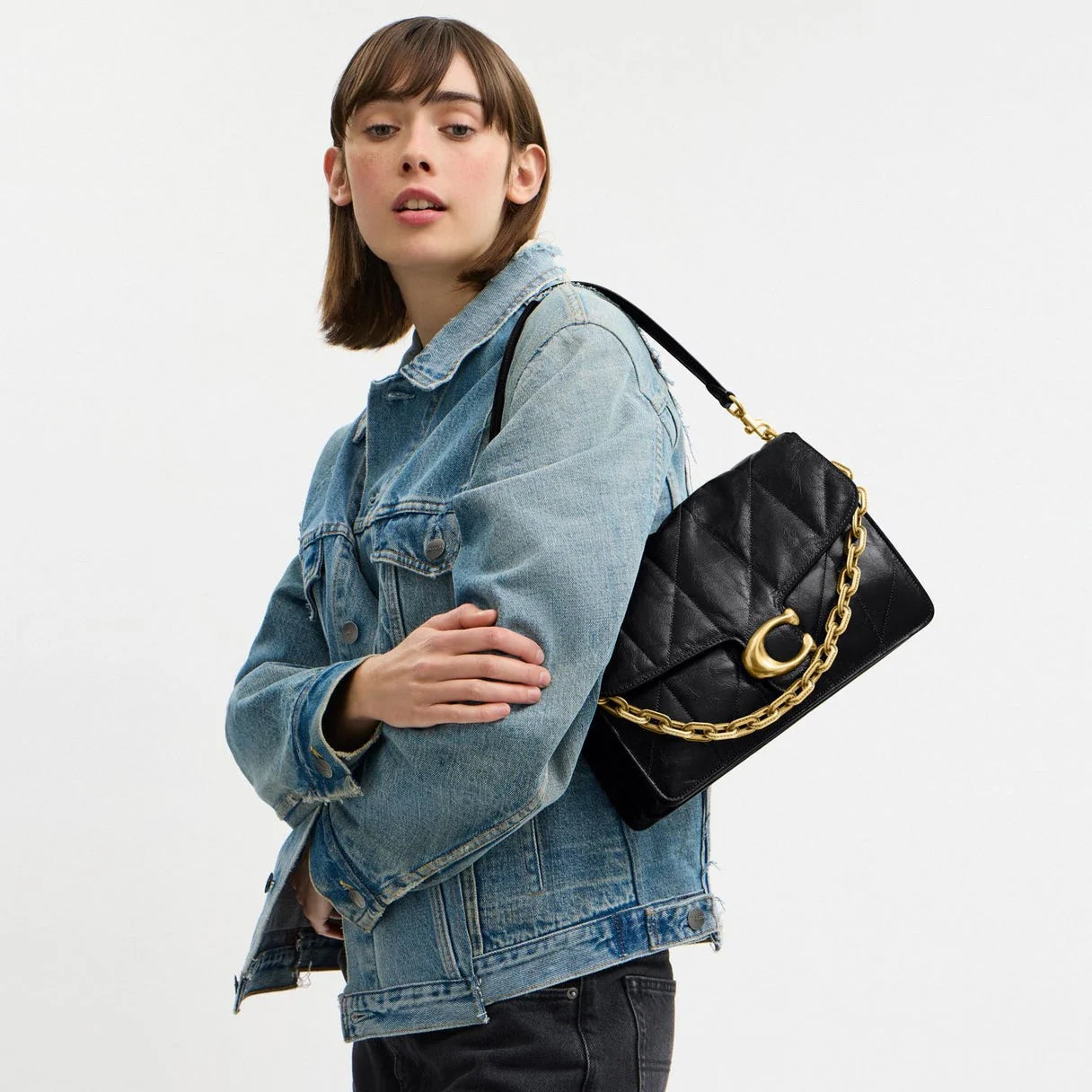 Chain Tabby Shoulder Bag With Quilting