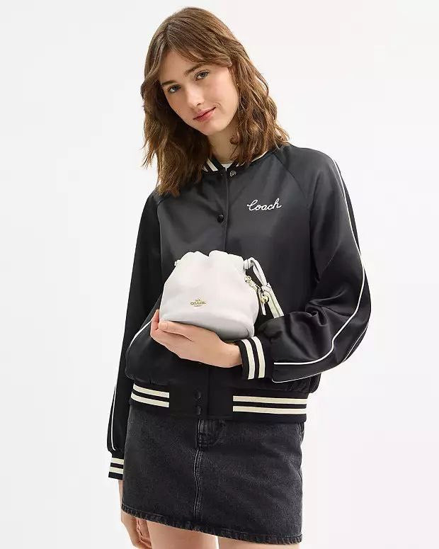 Faye Mini Drawstring Bag With Quilting