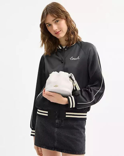 Faye Mini Drawstring Bag With Quilting