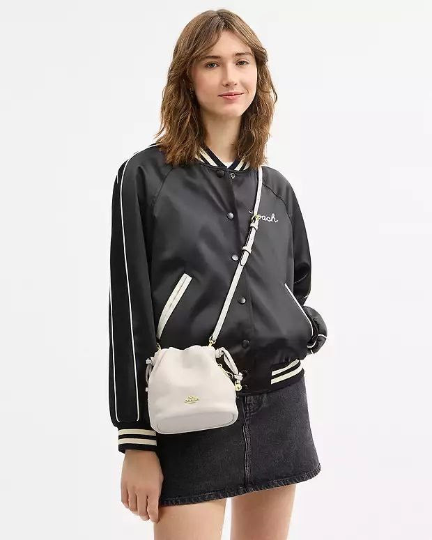 Faye Mini Drawstring Bag With Quilting