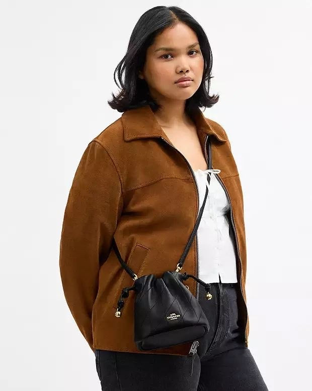 Faye Mini Drawstring Bag With Quilting