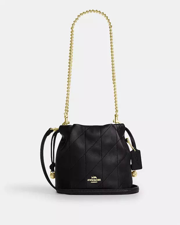 Faye Mini Drawstring Bag With Quilting