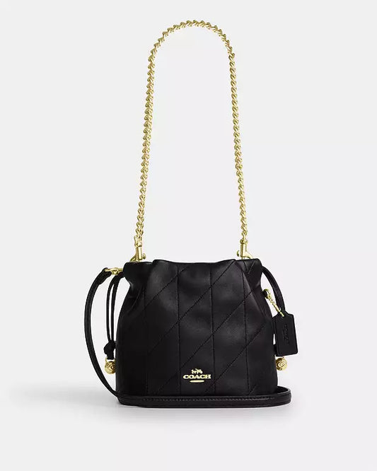 Faye Mini Drawstring Bag With Quilting