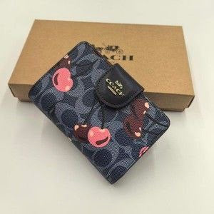 Medium Corner Zip Wallet in Signature Canvas with Cherry Print