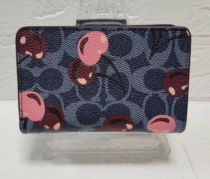 Medium Corner Zip Wallet in Signature Canvas with Cherry Print