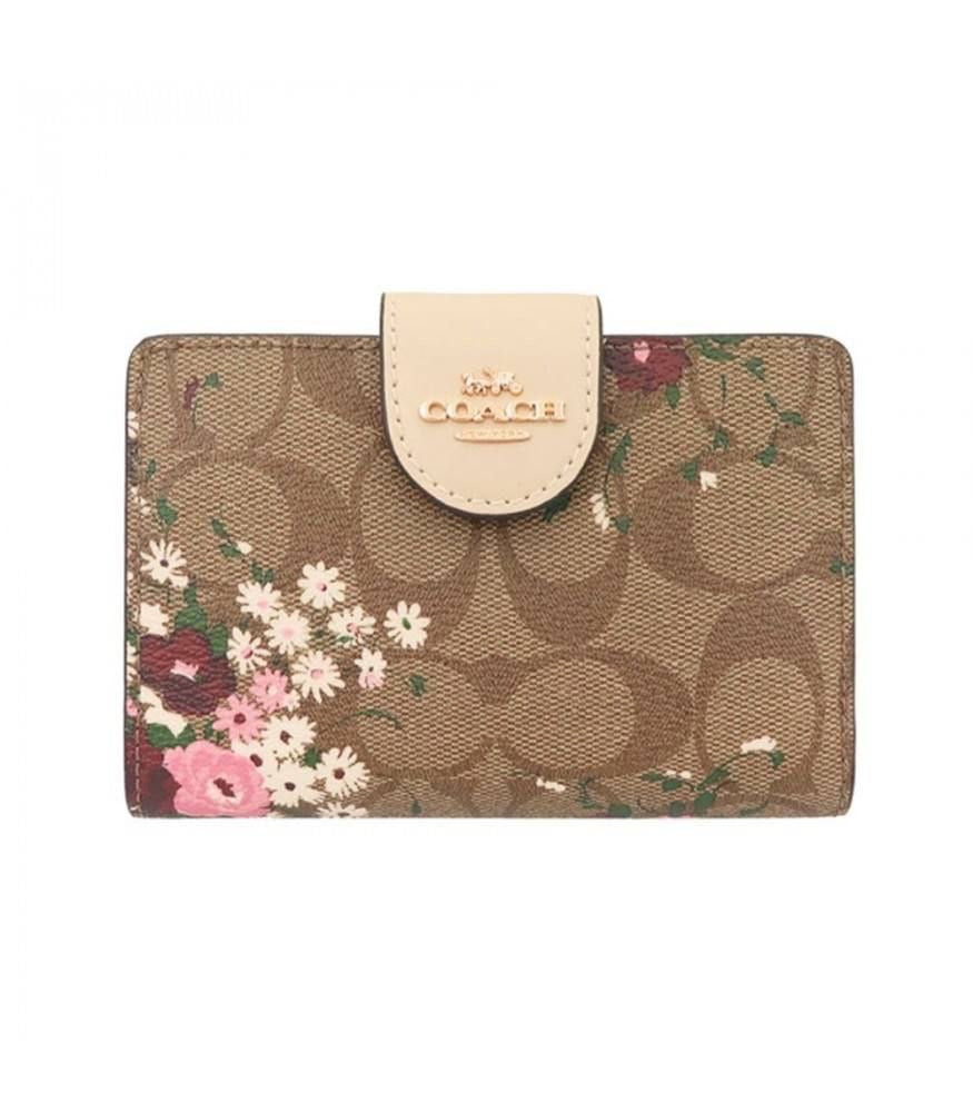 Medium Corner Zip Wallet with floral print