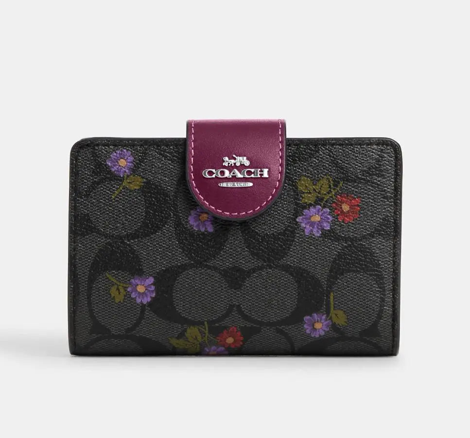 Medium Corner Zip Wallet with floral print