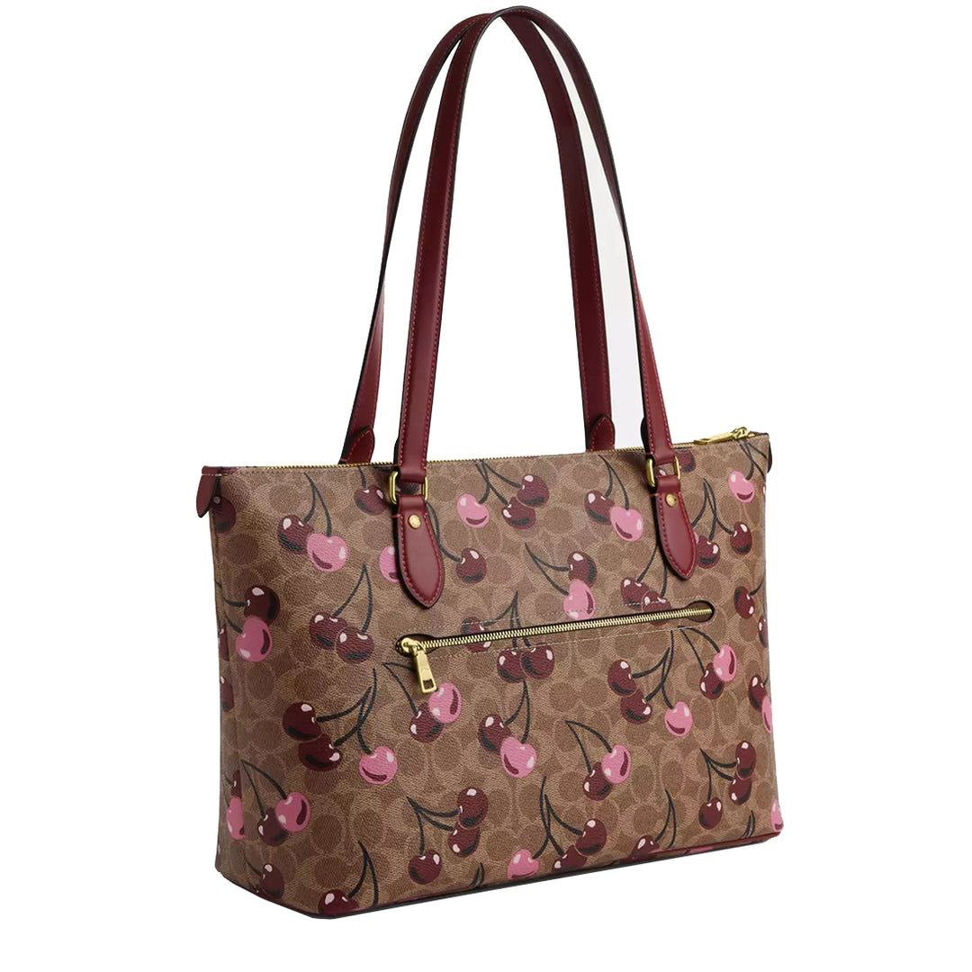 Gallery Tote Bag In Signature Canvas With Cherry Print