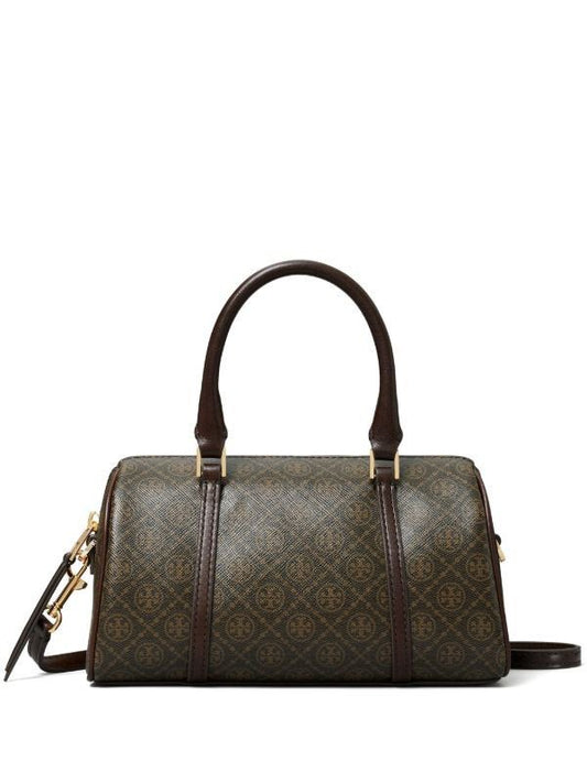 T MONOGRAM COATED CANVAS PETITE BARREL BAG