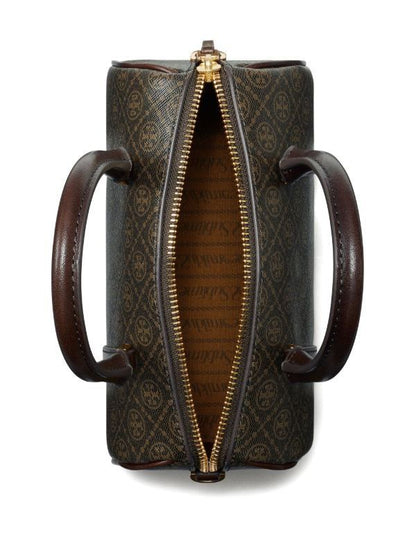T MONOGRAM COATED CANVAS PETITE BARREL BAG