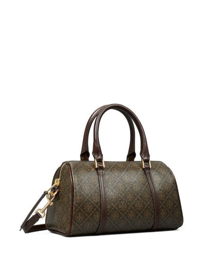 T MONOGRAM COATED CANVAS PETITE BARREL BAG