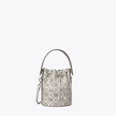 T MONOGRAM LEATHER BUCKET BAG