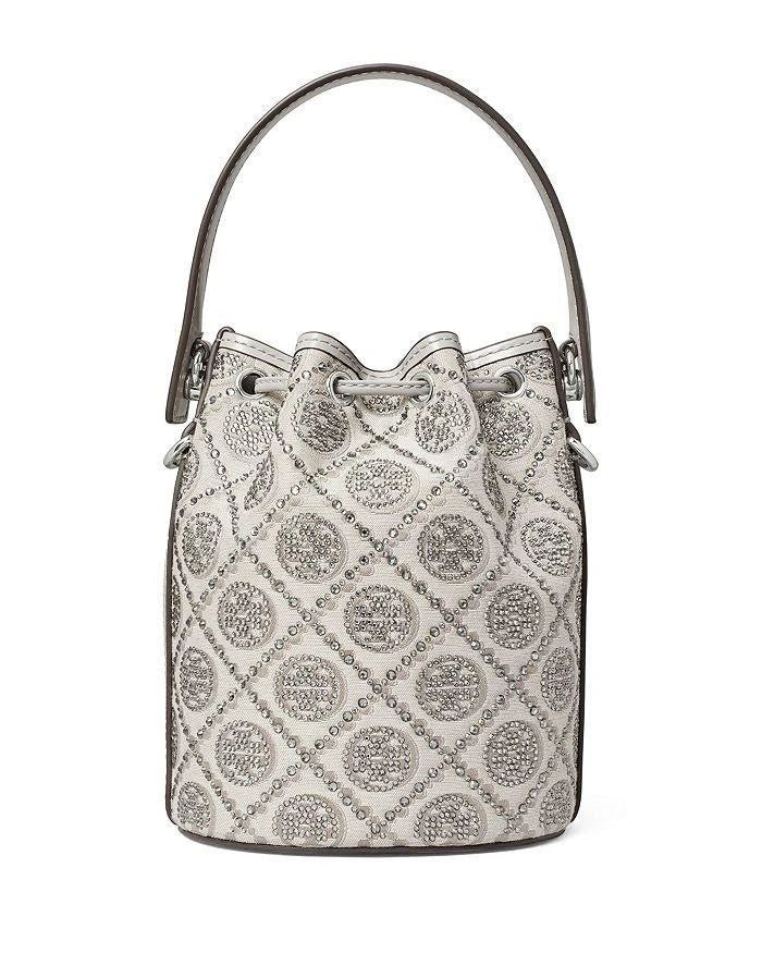 T MONOGRAM LEATHER BUCKET BAG