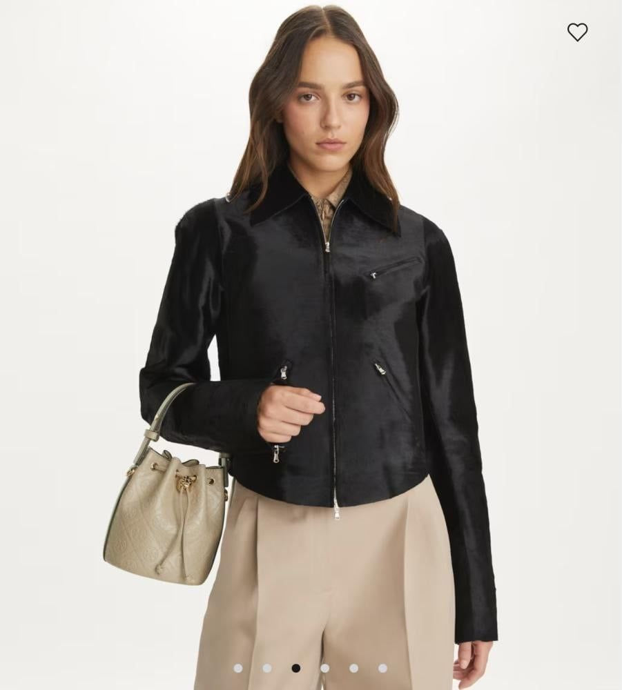 T MONOGRAM LEATHER BUCKET BAG