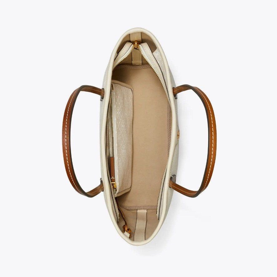 T Monogram Zipper Tote Bag