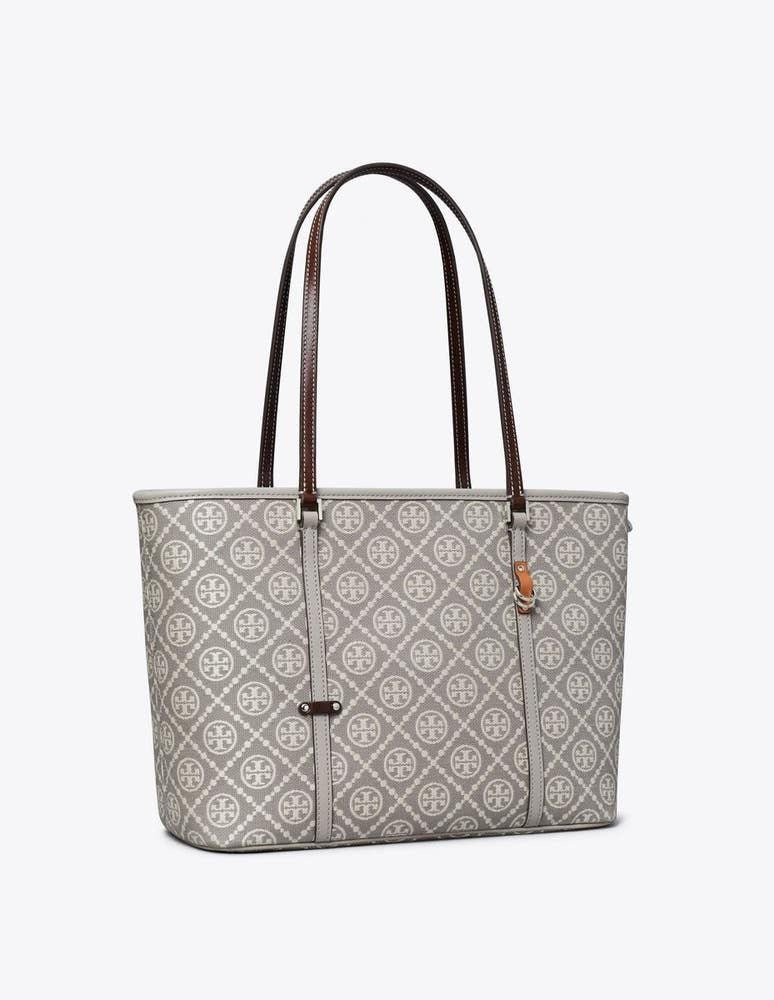 T Monogram Zipper Tote Bag